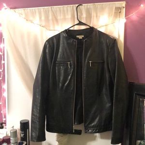 WOMEN’S HALOGEN LEATHER JACKET